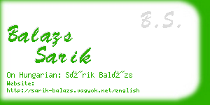 balazs sarik business card